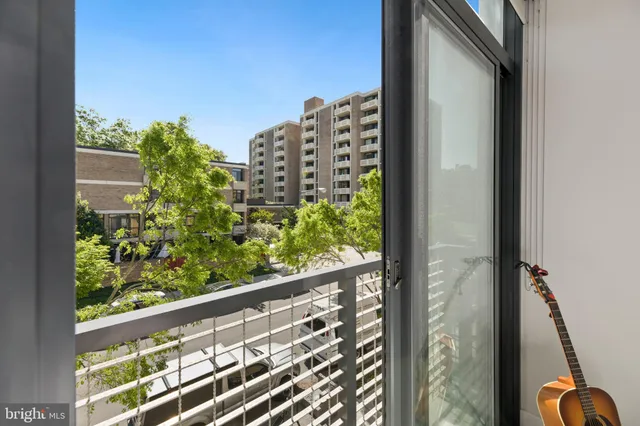 a city view from a balcony