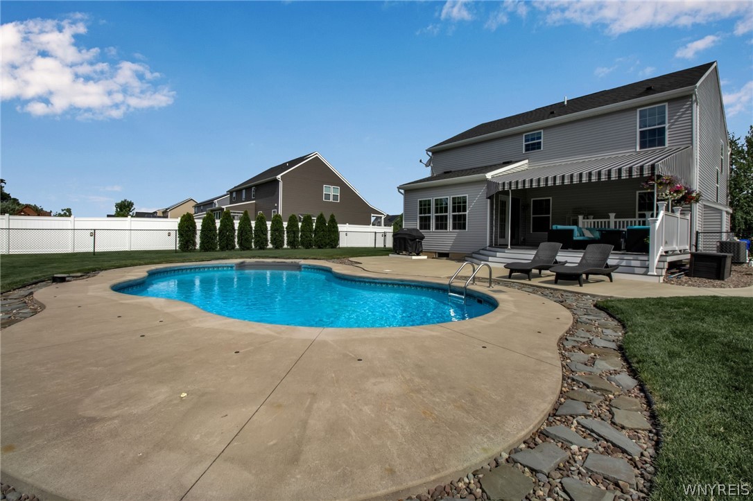 4978 Cloverleaf Lane Pendleton, NY 14094 - Photo 35 of 41 Good overall view of the back yard and pool - plen