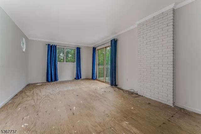 a view of a porch with a backyard