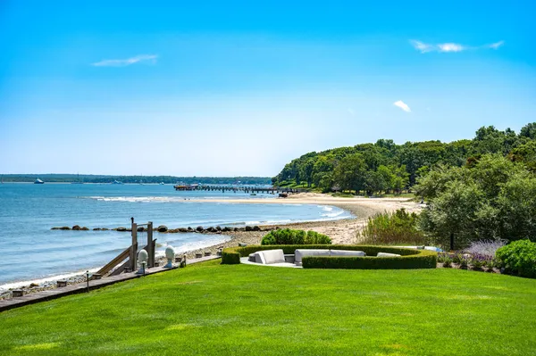 a view of yard with ocean view