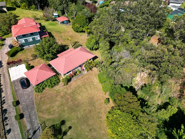 an aerial view of a house