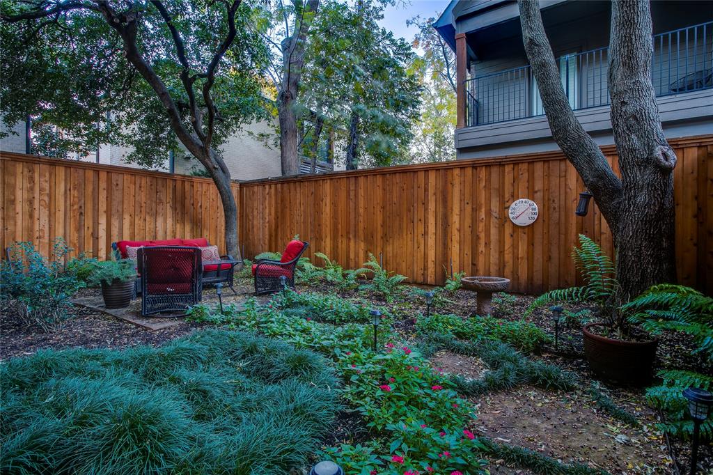 3810 Hawthorne Avenue Dallas, TX 75219 - Photo 34 of 40 a view of backyard with potted plants and a large tree