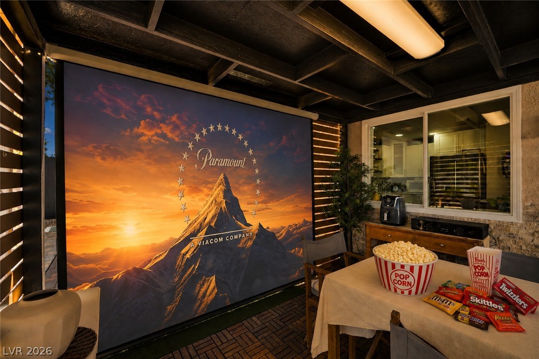 530 Grape Drive Henderson, NV 89015 - Photo 30 of 39 An inviting outdoor space offers a home cinema experience with comfortable seating.