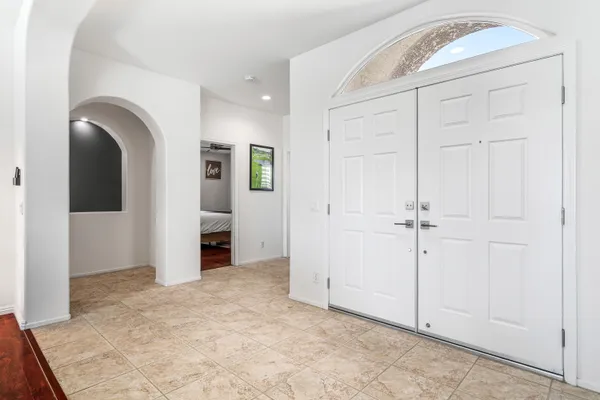 an empty room with closet