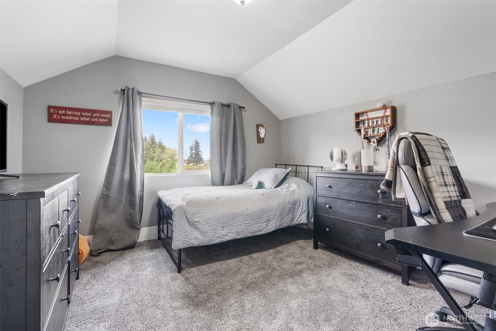 2163 Wildwood Road Curtis, WA 98538 - Photo 20 of 36 a bedroom with a bed and a desk