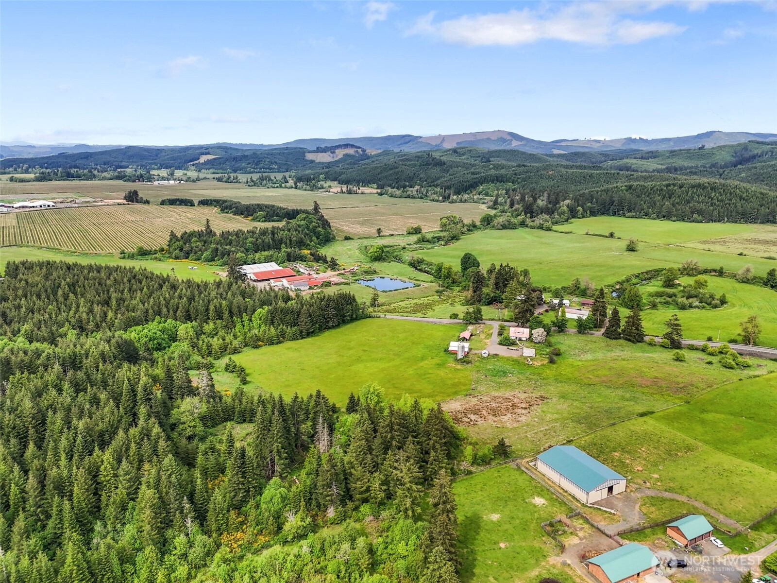 2163 Wildwood Road Curtis, WA 98538 - Photo 32 of 36 a view of a city with mountains in the background
