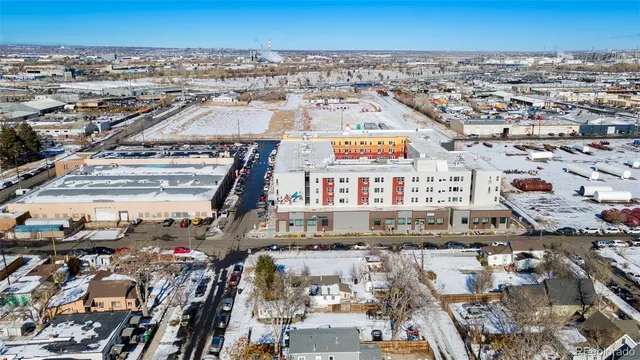 an aerial view of a city
