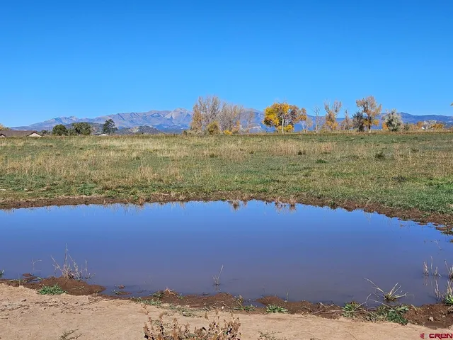 a view of a lake and a mountain in the background