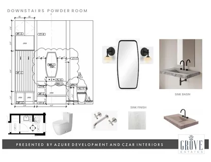 a bathroom with a sink a vanity and a mirror