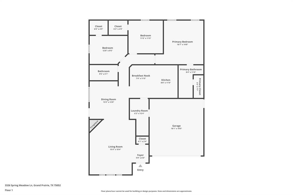 3326 Spring Meadow Lane Grand Prairie, TX 75052 - Photo 22 of 22 a picture of a floor plan