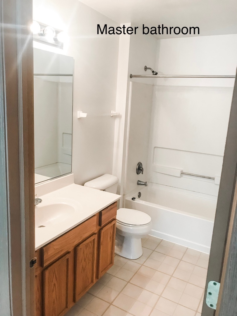 1131 Silverstone Drive, Unit 1131 Carpentersville, IL 60110 - Photo 9 of 23 a bathroom with a sink a toilet and shower