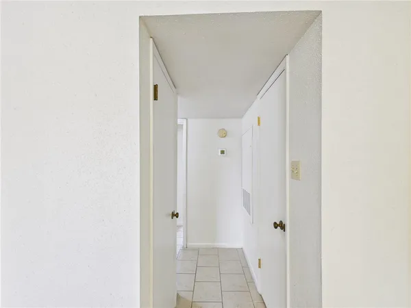 a view of a hallway with a elevator