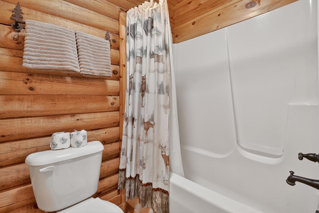 180 Cinnamon Bear Road Mineral Bluff, GA 30559 - Photo 37 of 76 a bathroom with a toilet and a shower