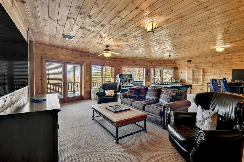 180 Cinnamon Bear Road Mineral Bluff, GA 30559 - Photo 47 of 76 a living room with furniture and a flat screen tv