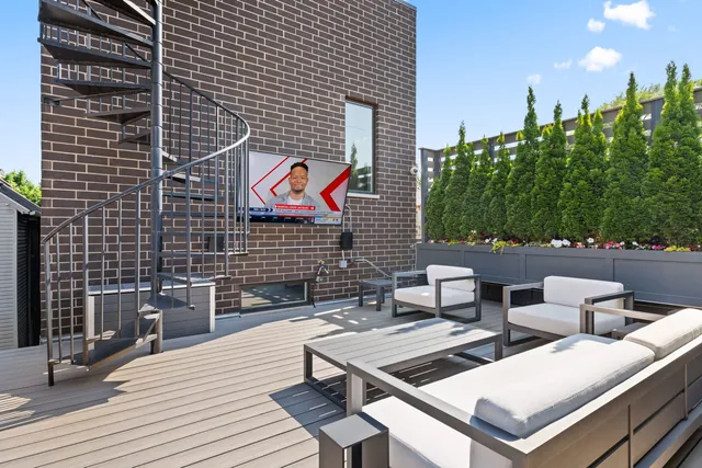 a outdoor space with furniture