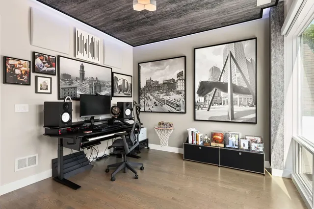 a living room with furniture