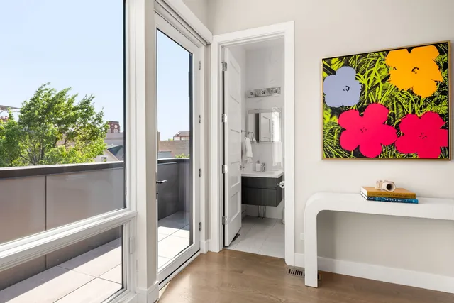 a view of a hallway and a living room