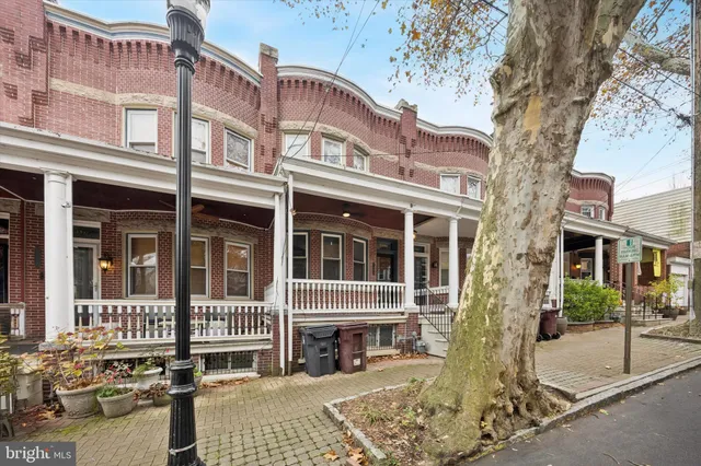 front view of a building with a street