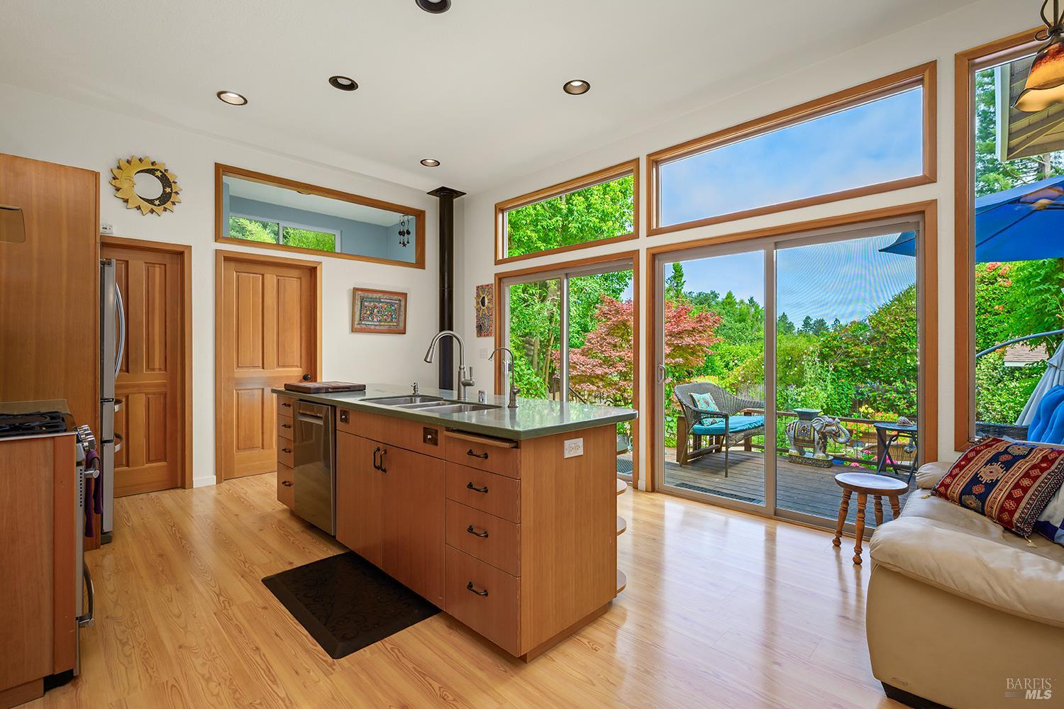 7350 Fircrest Avenue Sebastopol, CA 95472 - Photo 6 of 33 What a garden view while you are preparing meals!