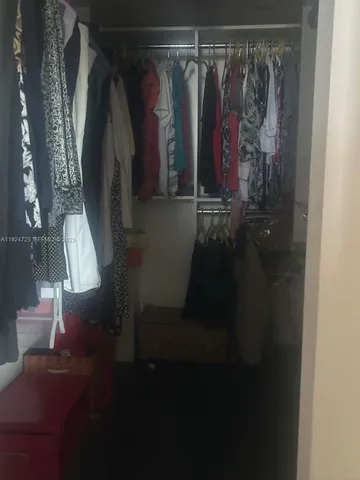 a close view of walk in closet