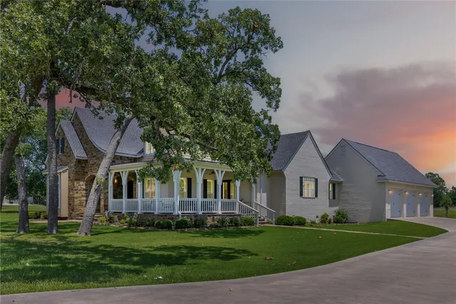 a view of a lake with outdoor space