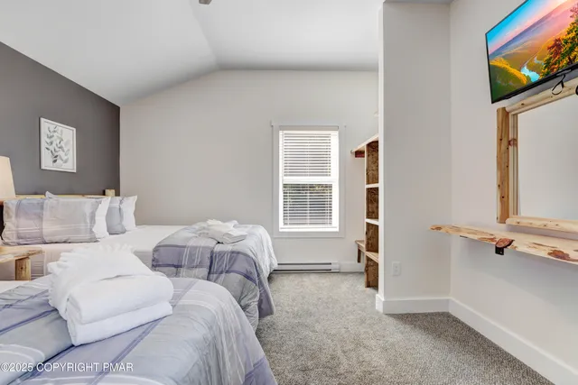 a view of a lake with houses