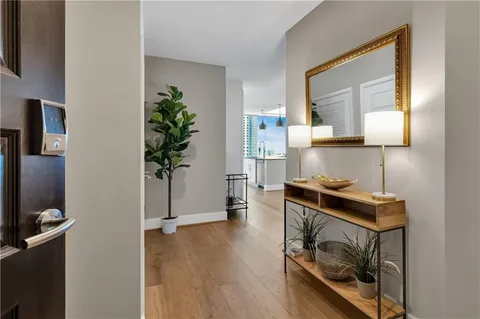 a kitchen with stainless steel appliances a stove and a refrigerator