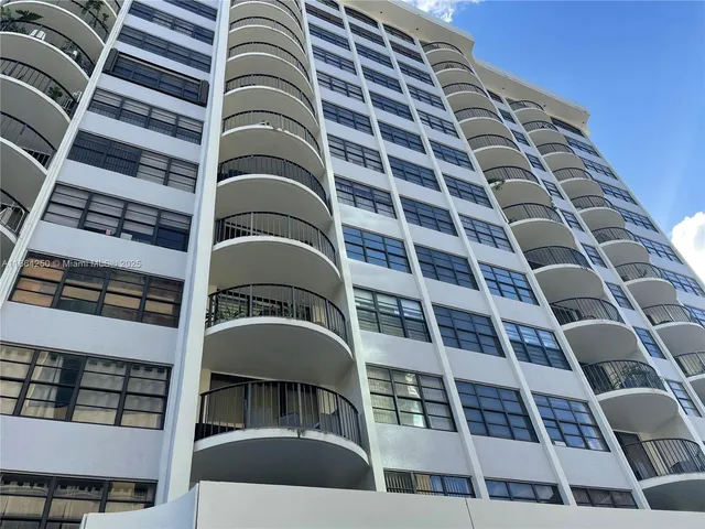 a front view of a multi story building