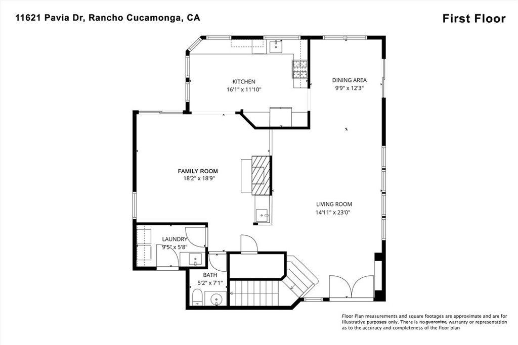 11621 Pavia Drive Rancho Cucamonga, CA 91701 - Photo 35 of 36 First Floor Plan