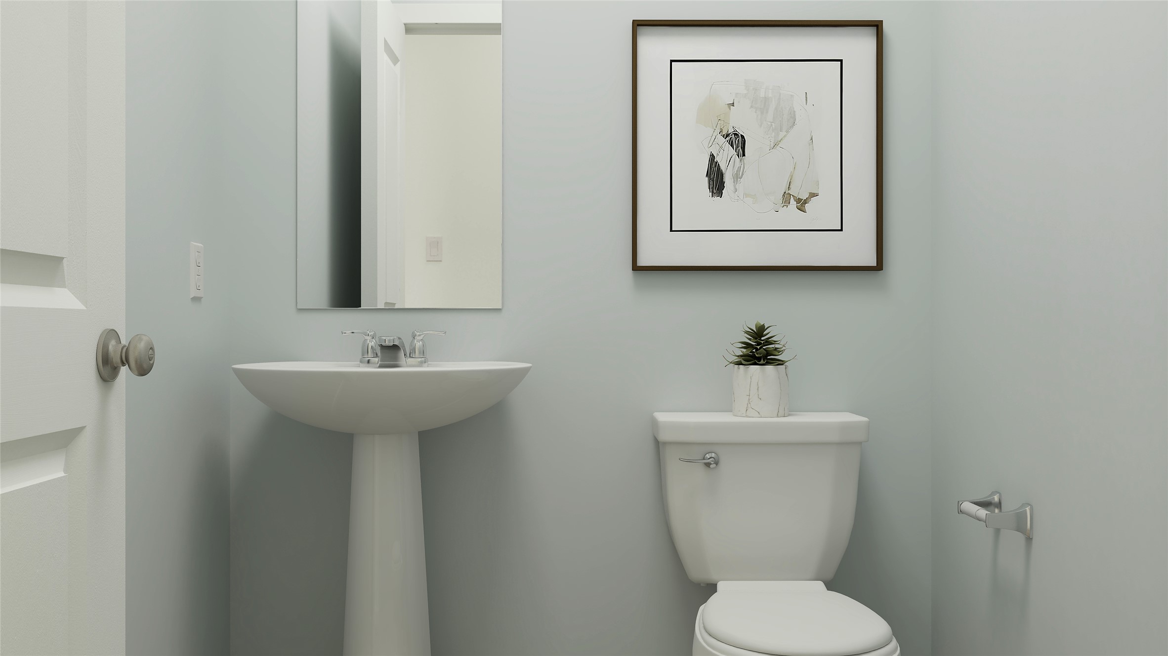 17916 Prairie Falcon Way Pflugerville, TX 78660 - Photo 11 of 28 a bathroom with a toilet sink and mirror