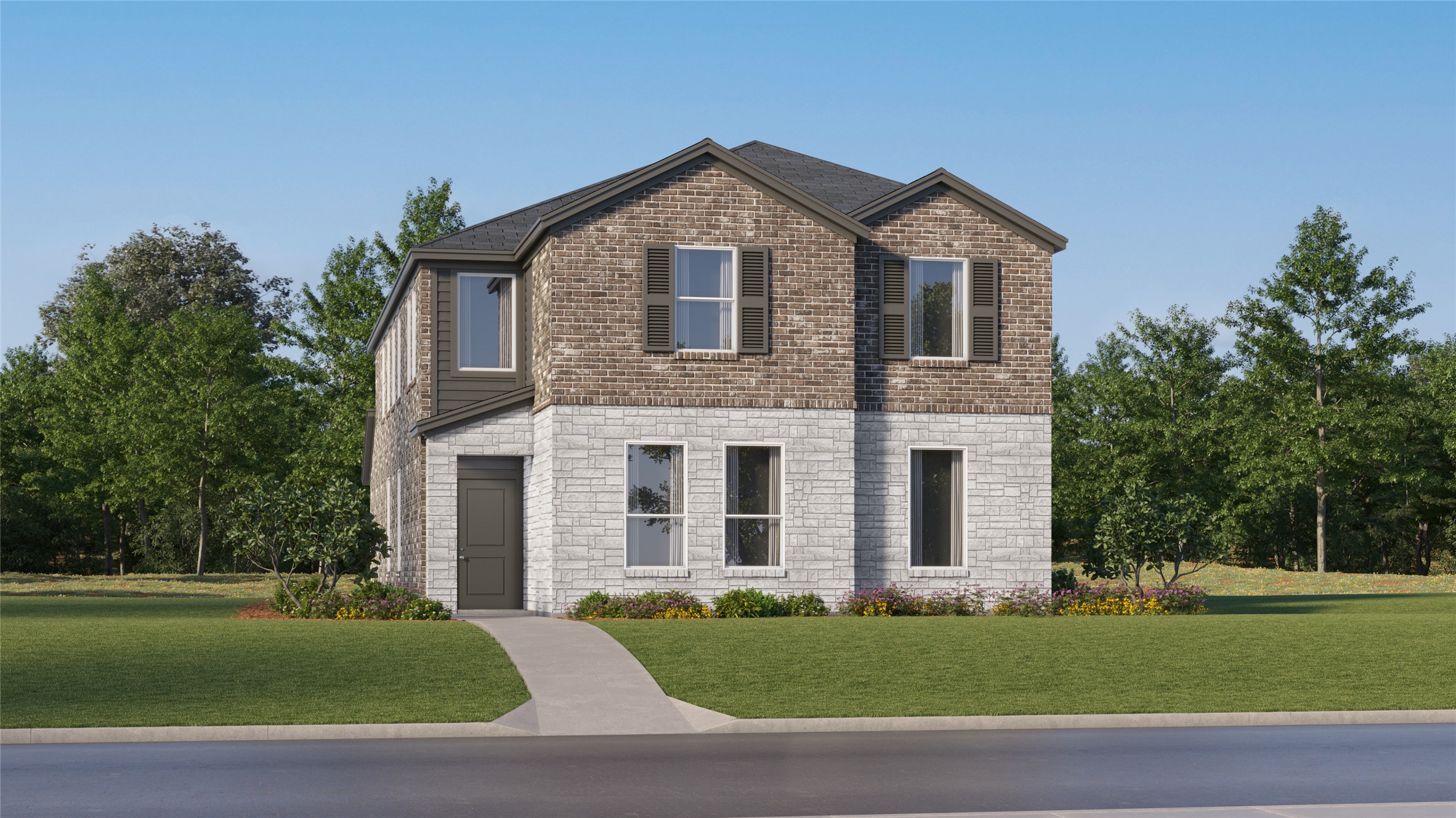 17916 Prairie Falcon Way Pflugerville, TX 78660 - Photo 2 of 28 a front view of a house with a garden