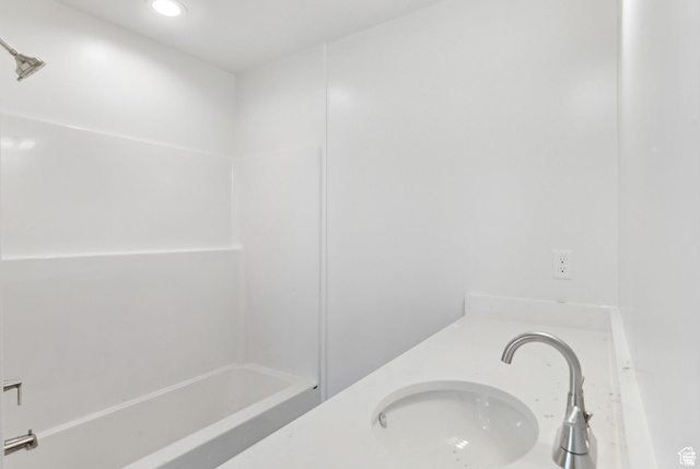 1619 North Angel Street West Layton, UT 84041 - Photo 8 of 32 Full bathroom with vanity, shower / bath combination, and recessed lighting