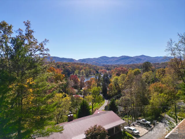 a view of a city with a mountain