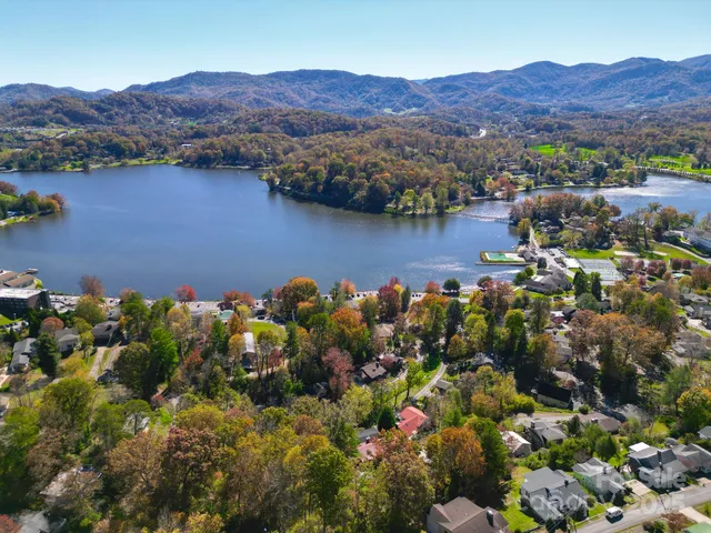 a view of a lake and mountain