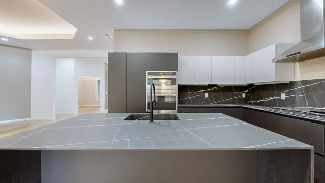 a view of kitchen with wooden floor