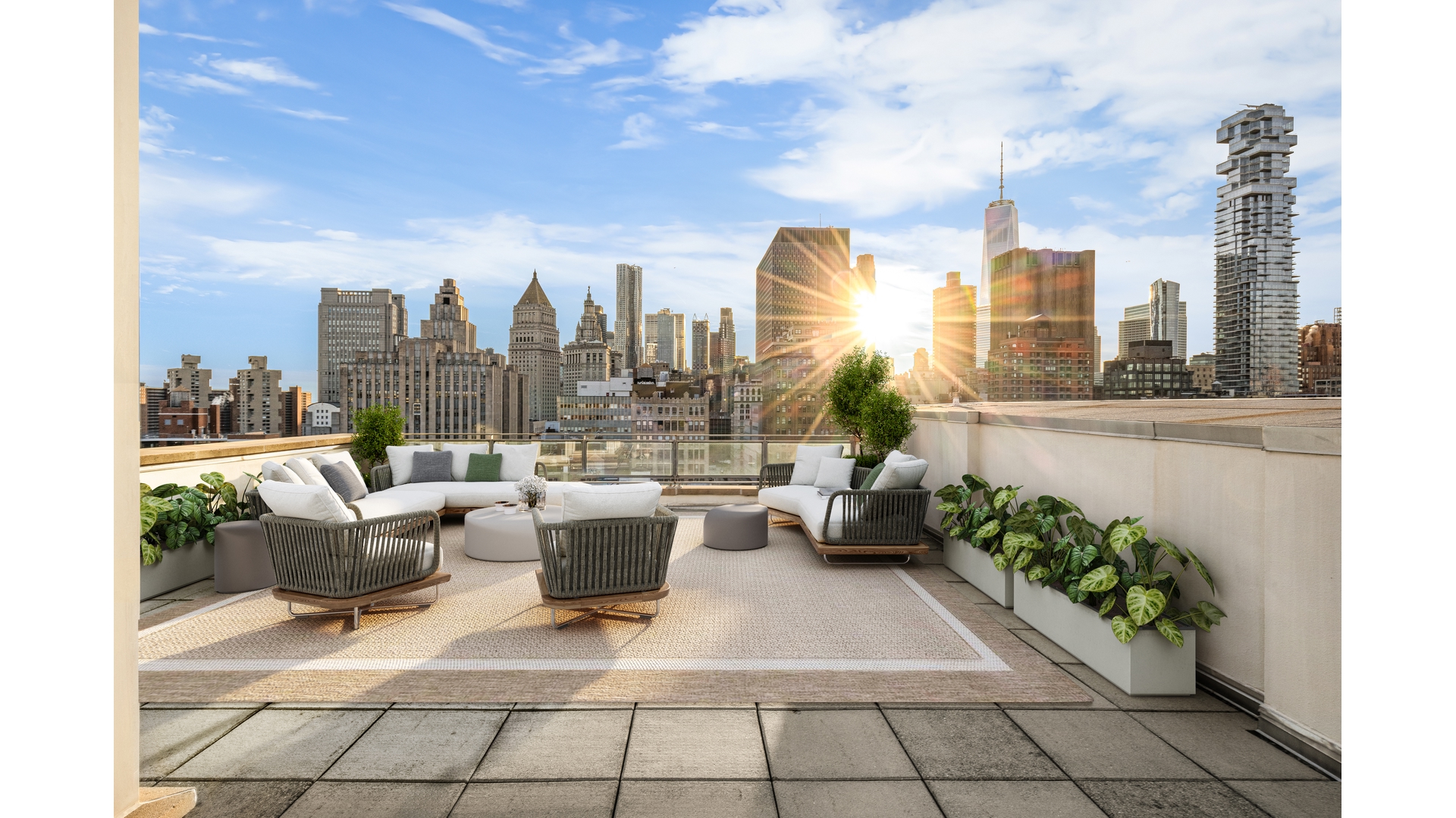 129 Lafayette Street, Unit PHA Manhattan, NY 10013 - Photo 12 of 26 a roof deck with couch and outdoor space