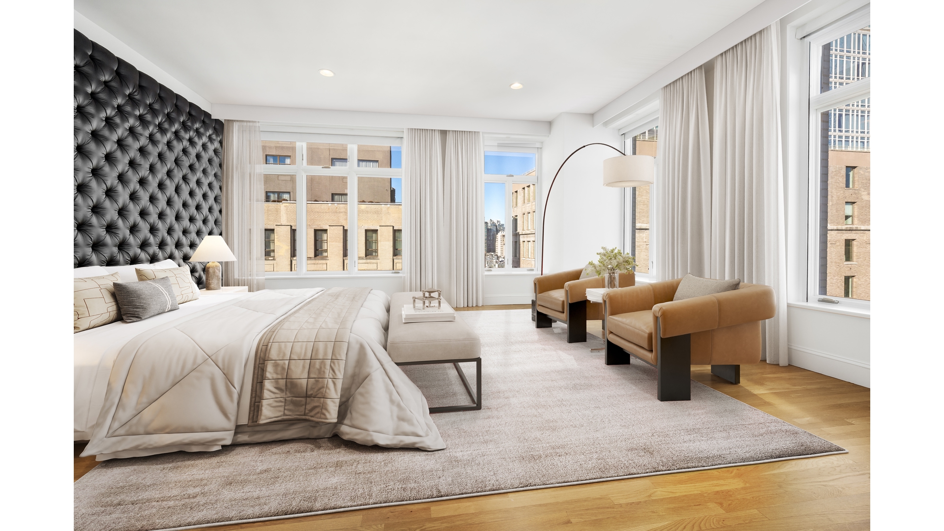 129 Lafayette Street, Unit PHA Manhattan, NY 10013 - Photo 18 of 26 a living room with furniture and a large window