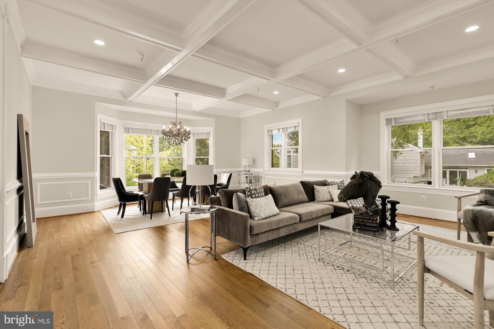 8505 Howell Road Bethesda, MD 20817 - Photo 19 of 75 Beautiful coffered ceiling 25'5 x 18' 6