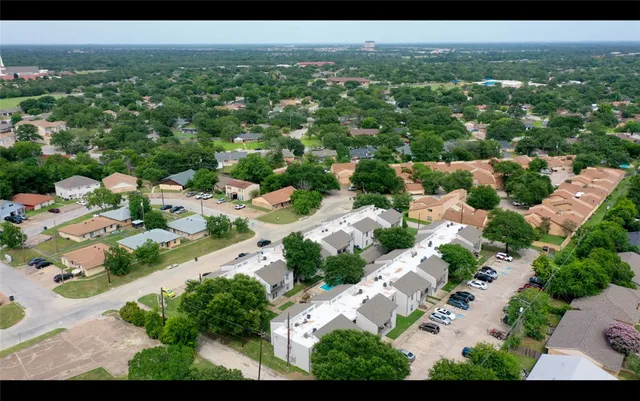 an aerial view of multiple house