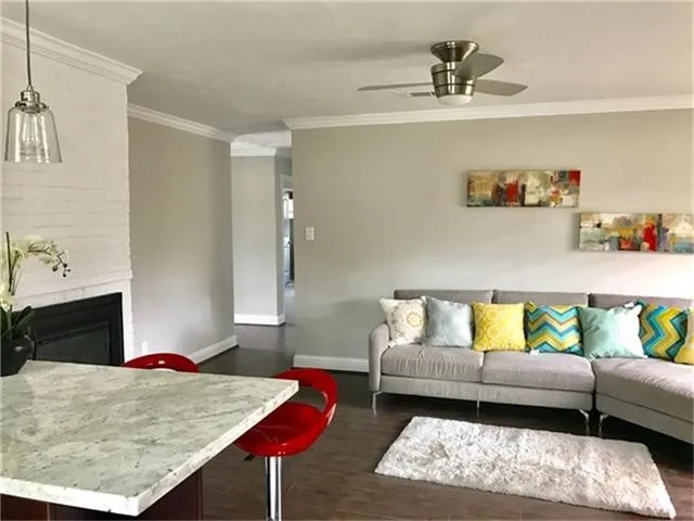 a living room with furniture and a couch