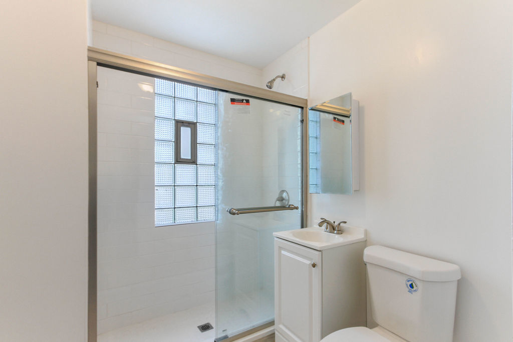 6046 West Giddings Street Chicago, IL 60630 - Photo 9 of 46 a bathroom with a sink mirror and toilet