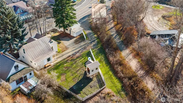 an aerial view of a house