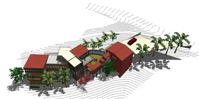 a view of balcony with furniture