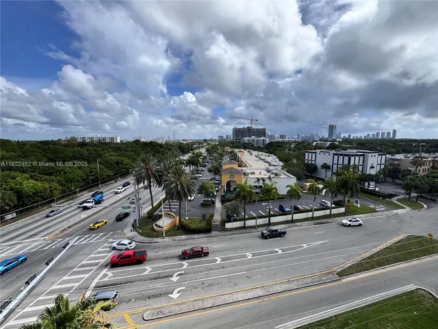 a view of a balcony with city view