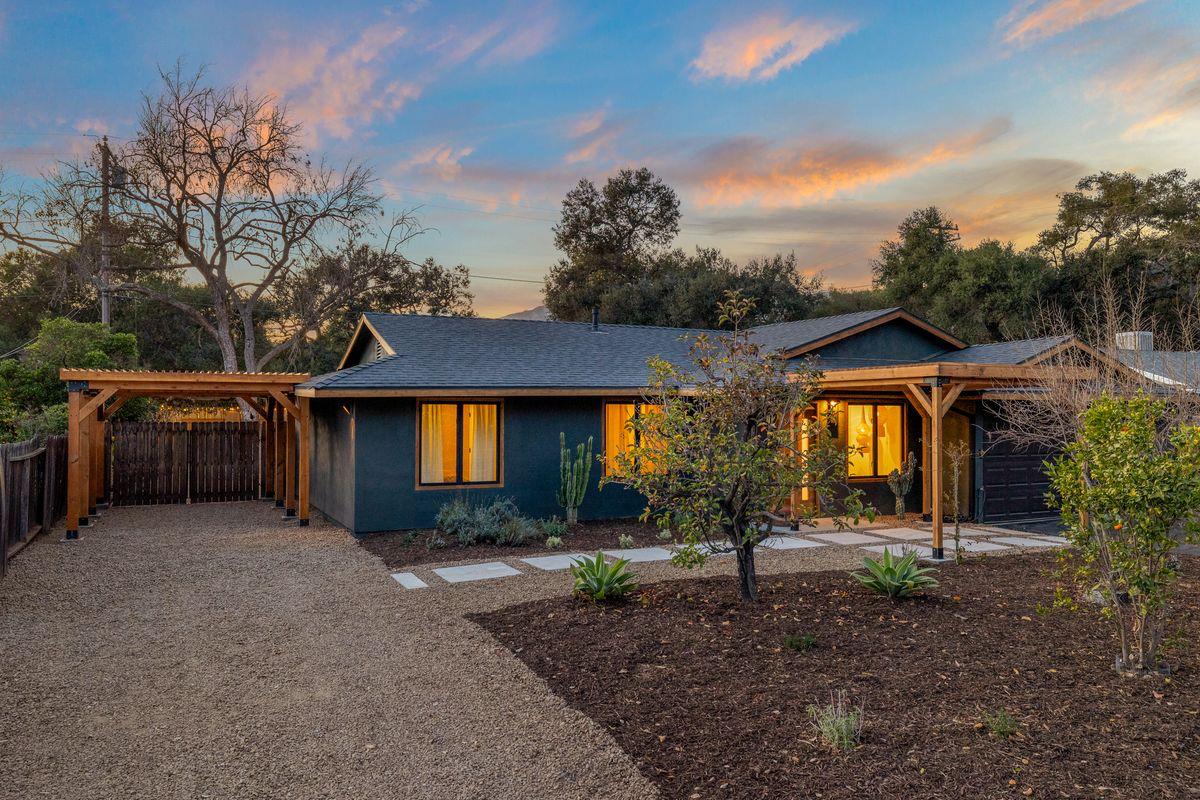1107 South Rice Road Ojai, CA 93023 - Photo 22 of 24 a front view of a house with garden