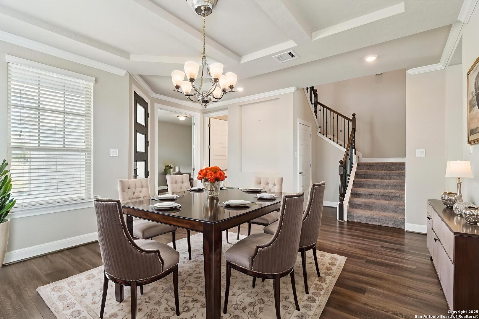 2622 Raven Ridge Point San Antonio, TX 78259 - Photo 18 of 53 a view of a dining room with furniture window and wooden floor