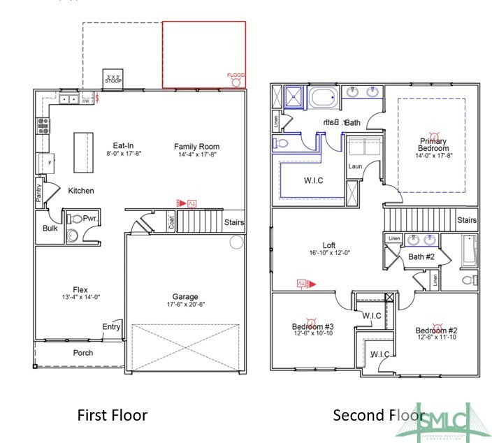 138 Jepson Way Pooler, GA 31322 - Photo 25 of 25 First and Second Level Floorplan