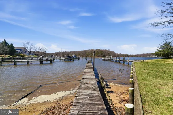 a view of a lake with houses
