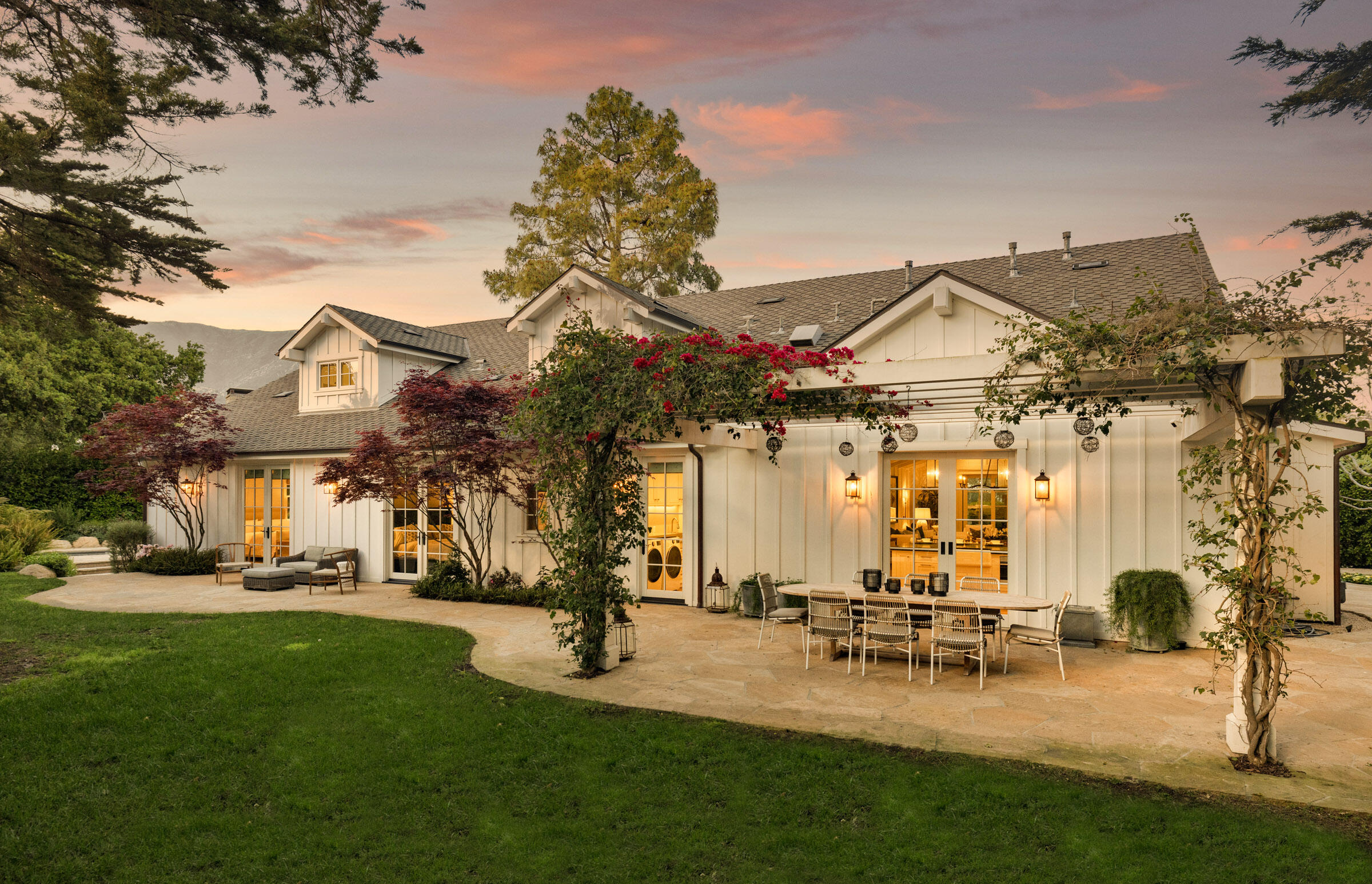 521 Santa Rosa Lane Montecito, CA 93108 - Photo 29 of 30 Backyard at Twlight