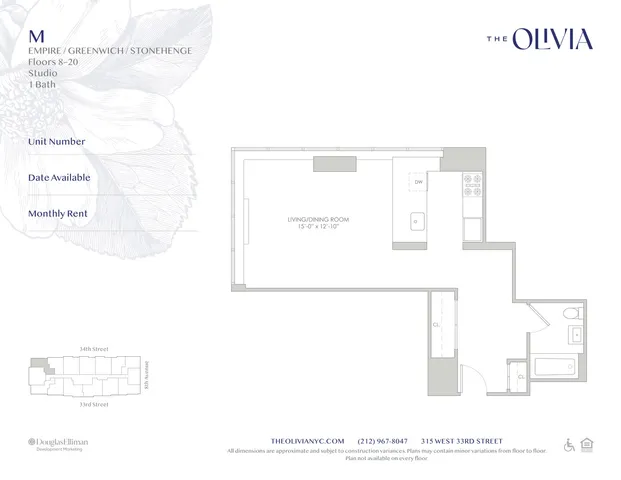 $3,995 | 315 West 33rd Street, Unit 10M | Hudson Yards